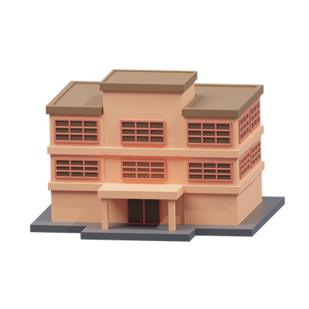 Edifício escolar  3D Icon