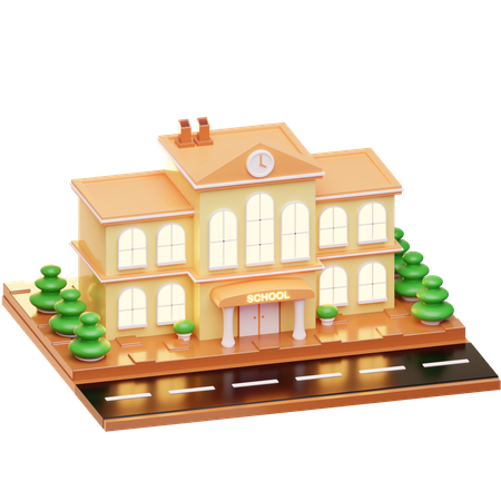 Edifício escolar  3D Illustration