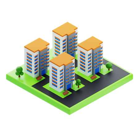 Prédios de apartamentos  3D Icon