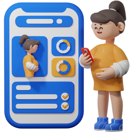 Pregnancy Monitoring App  3D Icon