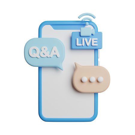 Pregunta respuesta transmisión en vivo  3D Icon