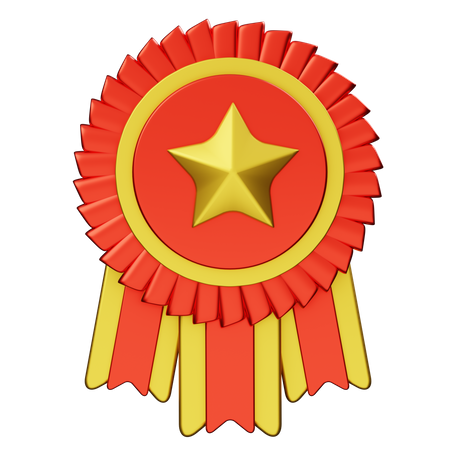 Prêmio de distintivo roseta  3D Icon