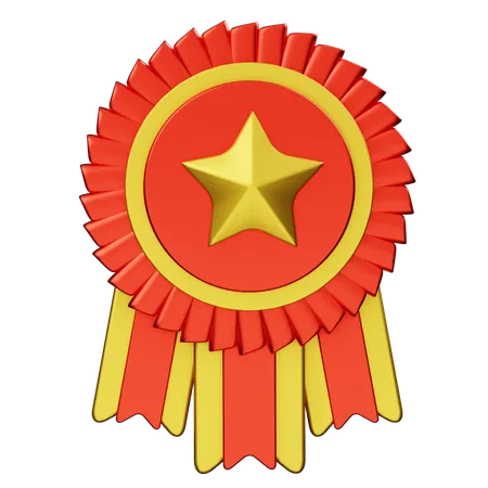 Prêmio de distintivo roseta  3D Icon