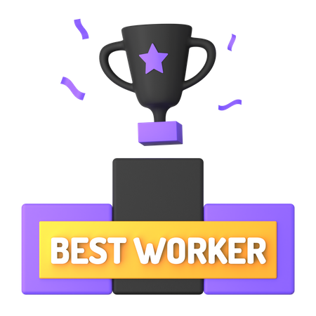 Prêmio de melhor trabalhador  3D Illustration