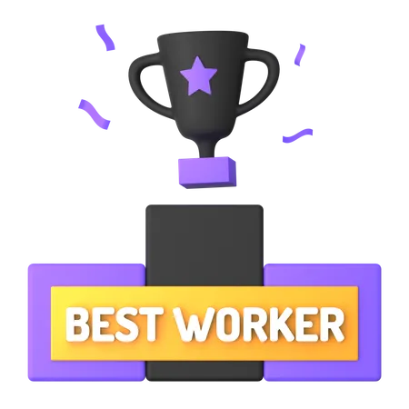 Prêmio de melhor trabalhador  3D Illustration