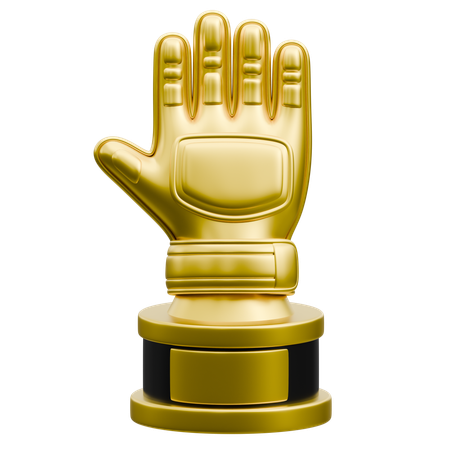 Troféu de prêmio luva de goleiro de ouro  3D Icon