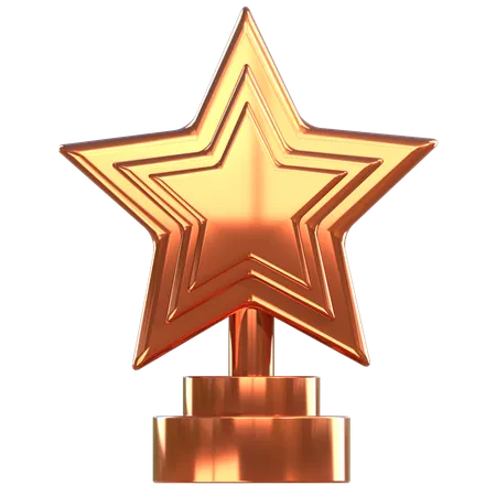 Prêmio troféu bronze  3D Icon