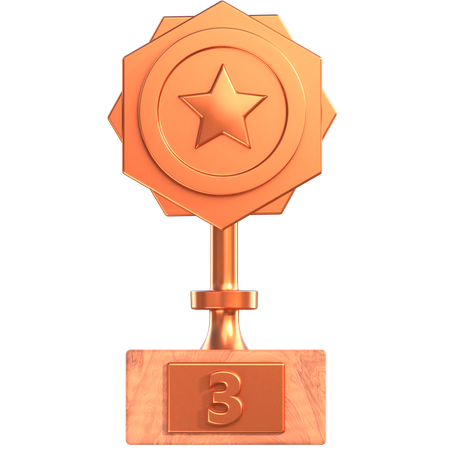 Prêmio troféu bronze  3D Icon