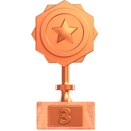 Prêmio troféu bronze  3D Icon