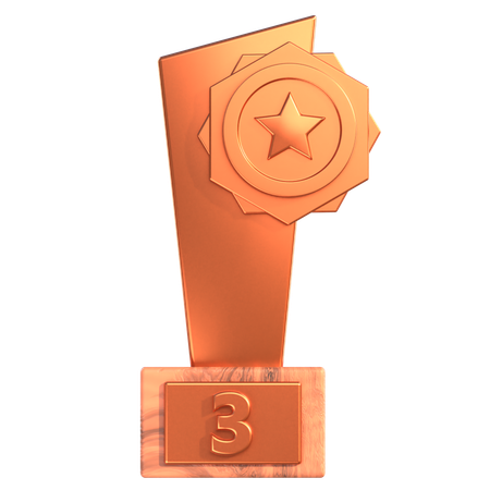 Prêmio troféu bronze  3D Icon