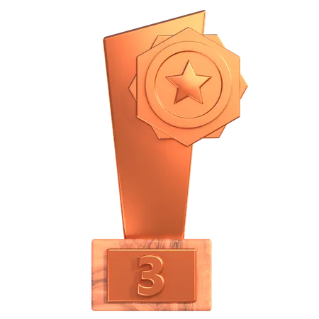 Prêmio troféu bronze  3D Icon