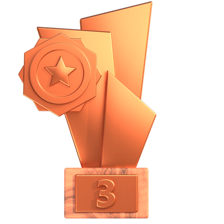 Prêmio troféu bronze  3D Icon