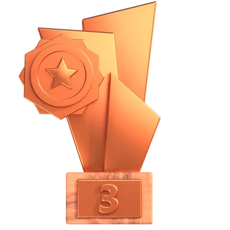 Prêmio troféu bronze  3D Icon