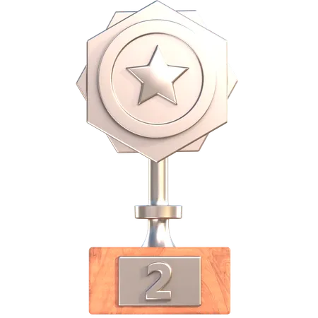 Prêmio troféu de prata  3D Icon