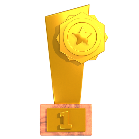 Prêmio troféu de ouro  3D Icon