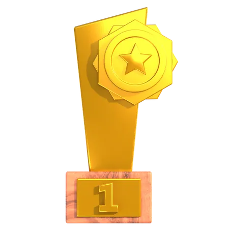 Prêmio troféu de ouro  3D Icon