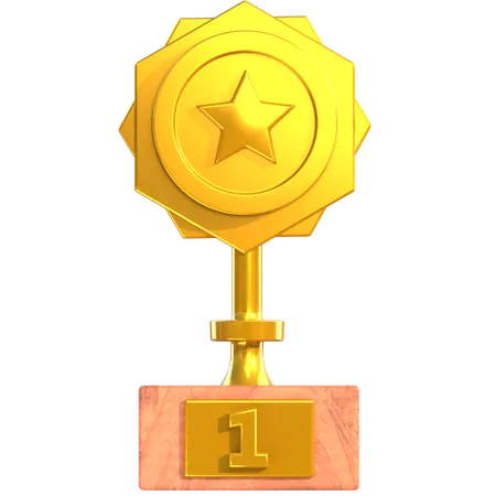 Prêmio troféu de ouro  3D Icon