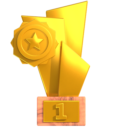 Prêmio troféu de ouro  3D Icon