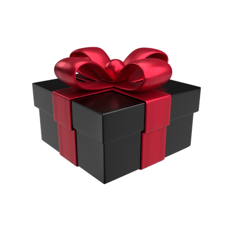 Premium Black Gift Box 3D Illustration