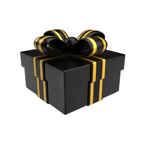 Premium Black Matte And Gold Gift Box 3 D Illustration 3D Illustration