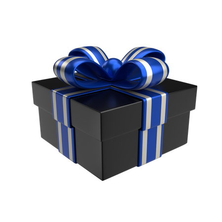 Premium Black Matte and Silver Blue Gift 3D Illustration