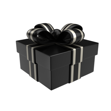 Premium Black Matte Gift Box 3D Illustration