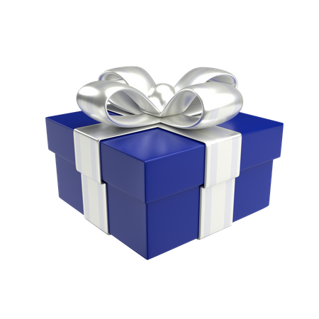 Premium Blue Gift Box 3D Illustration