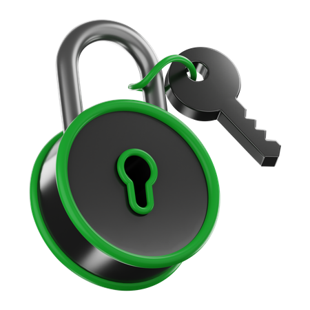 Premium Lock And Key  3D Icon
