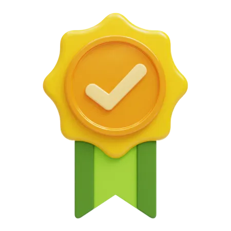 3 D Premium Quality Badge With Check Mark Suitable For Your Projects Related To Reward Award Winning Badges And Trophy 3D Icon