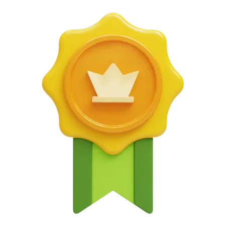 3 D Premium Quality Badge With Crown Suitable For Your Projects Related To Reward Award Winning Badges And Trophy 3D Icon