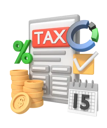 Preparing Document For Tax Calculation Taxation Concept 3D Icon