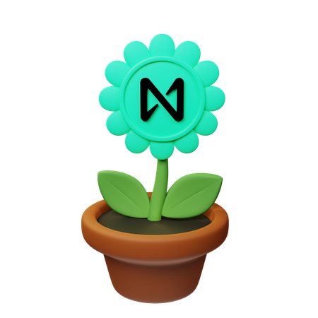 Près du pot de plante crypto  3D Icon