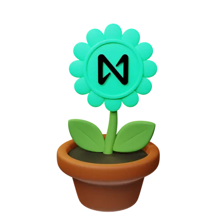 Près du pot de plante crypto  3D Icon