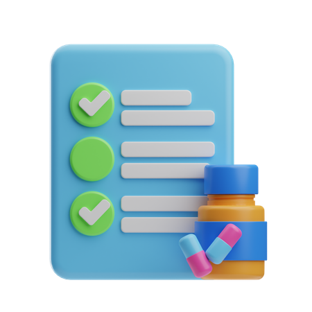 Prescrição de medicamentos  3D Icon