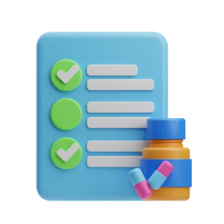 Prescrição de medicamentos  3D Icon