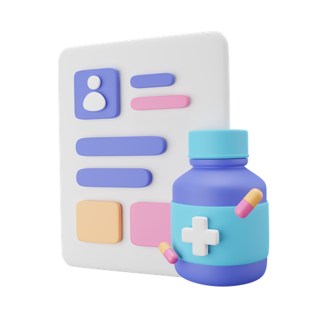 Prescrição de medicamentos  3D Icon