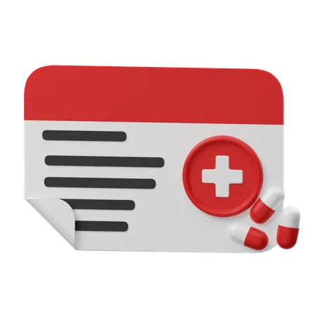 Prescrição médica  3D Icon