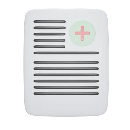 Health Certificate Documents From The Hospital 3D Icon