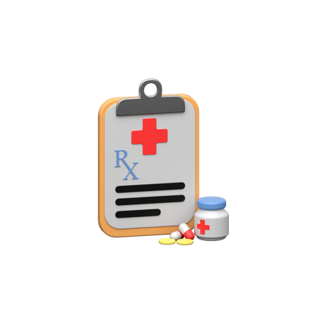 Prescription with Pills  3D Icon