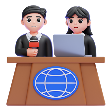 Presentador de noticias  3D Icon