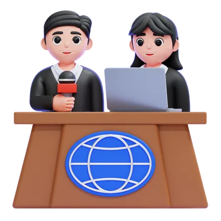 Presentador de noticias  3D Icon