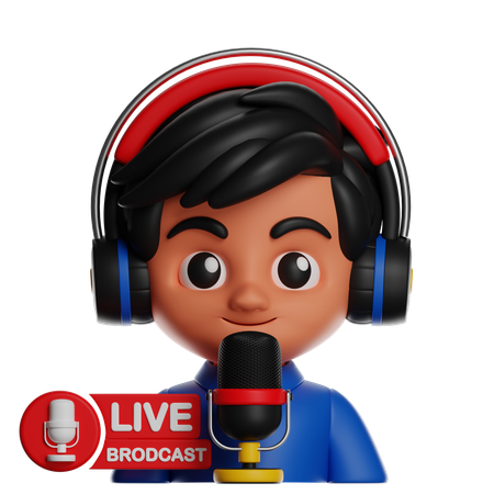 Presentador de transmisión en vivo  3D Icon