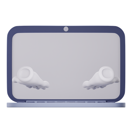 Main présentant un ordinateur portable  3D Icon