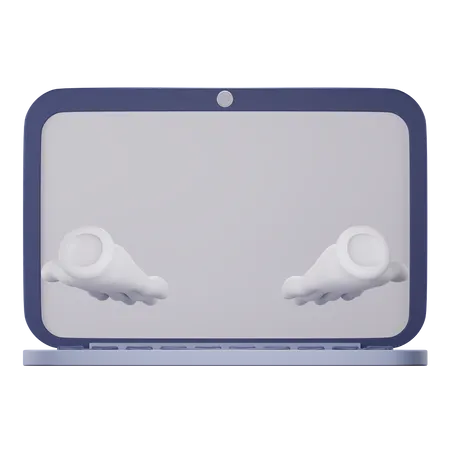 Main présentant un ordinateur portable  3D Icon