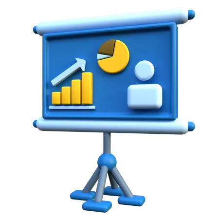 3 D Board Icon For Presenting Business 3D Icon