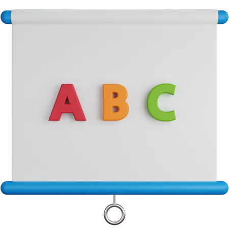 Presentation Board With Alphabets 3D Icon