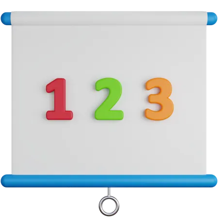 Presentation Board With Numbers  3D Icon