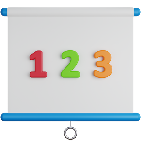 Presentation Board With Numbers  3D Icon