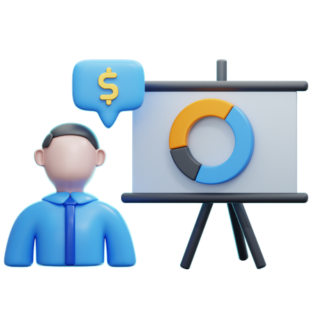 Présentation d'entreprise Illustration 3D  3D Icon