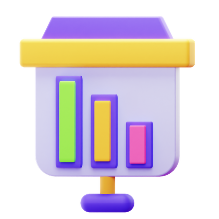 PRESENTATION DOWN TREND  3D Icon